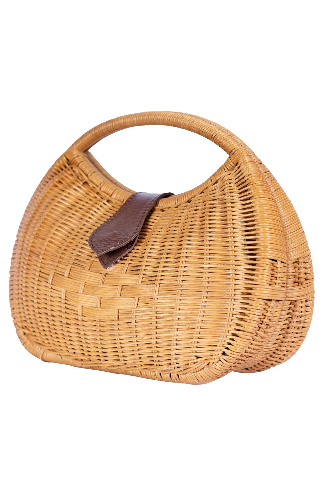Jelavu Artemis Half Moon Rattan Hand Bag, Alternate, color, Natural