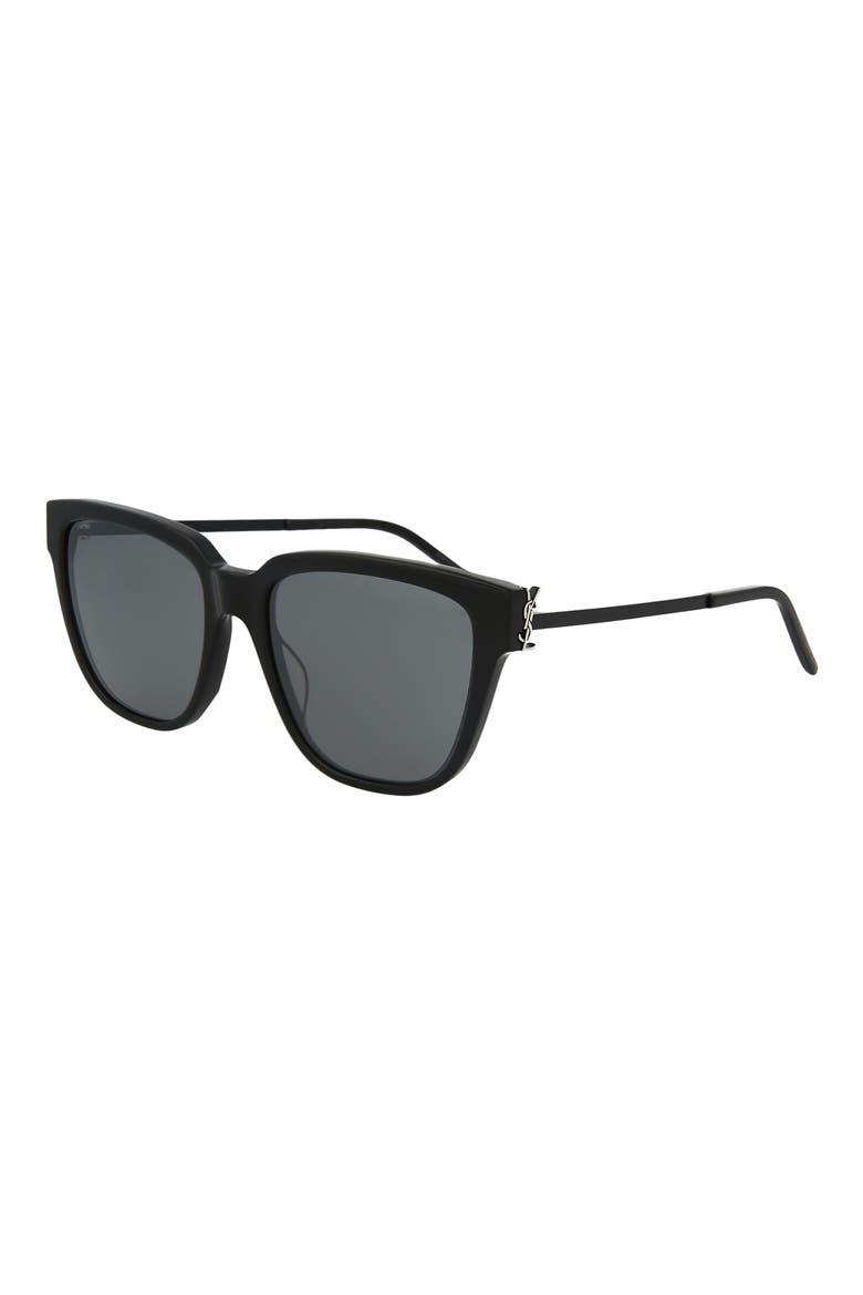 54mm Cat Eye Sunglasses, Alternate, color, BLACK SILVER