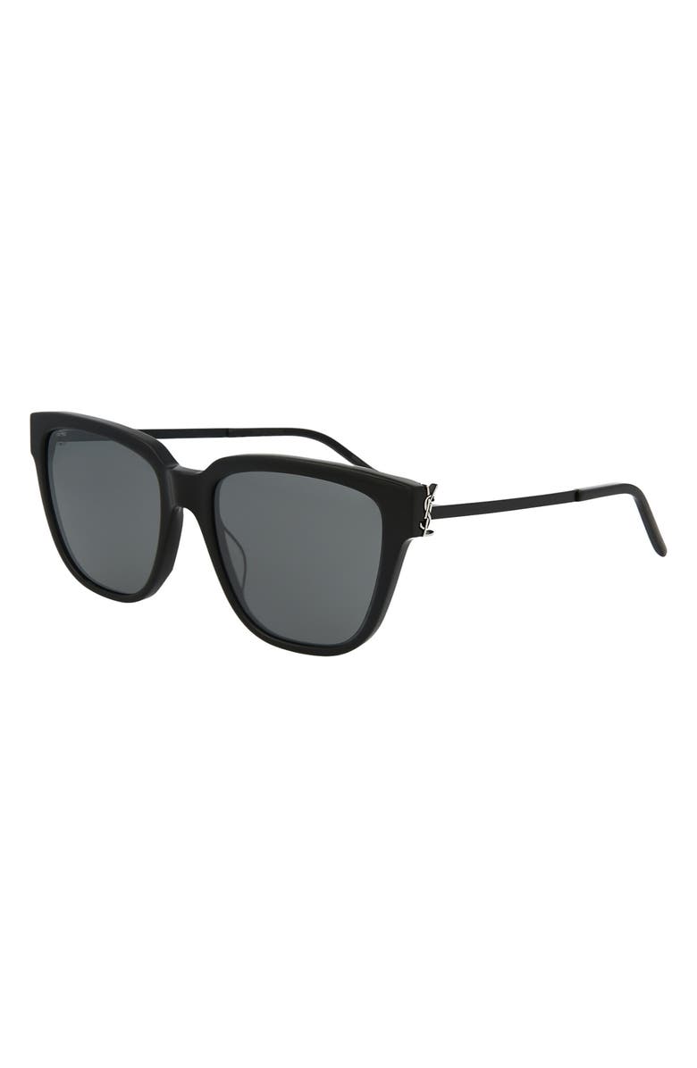 Saint Laurent 54mm Cat Eye Sunglasses, Alternate, color, Black Silver