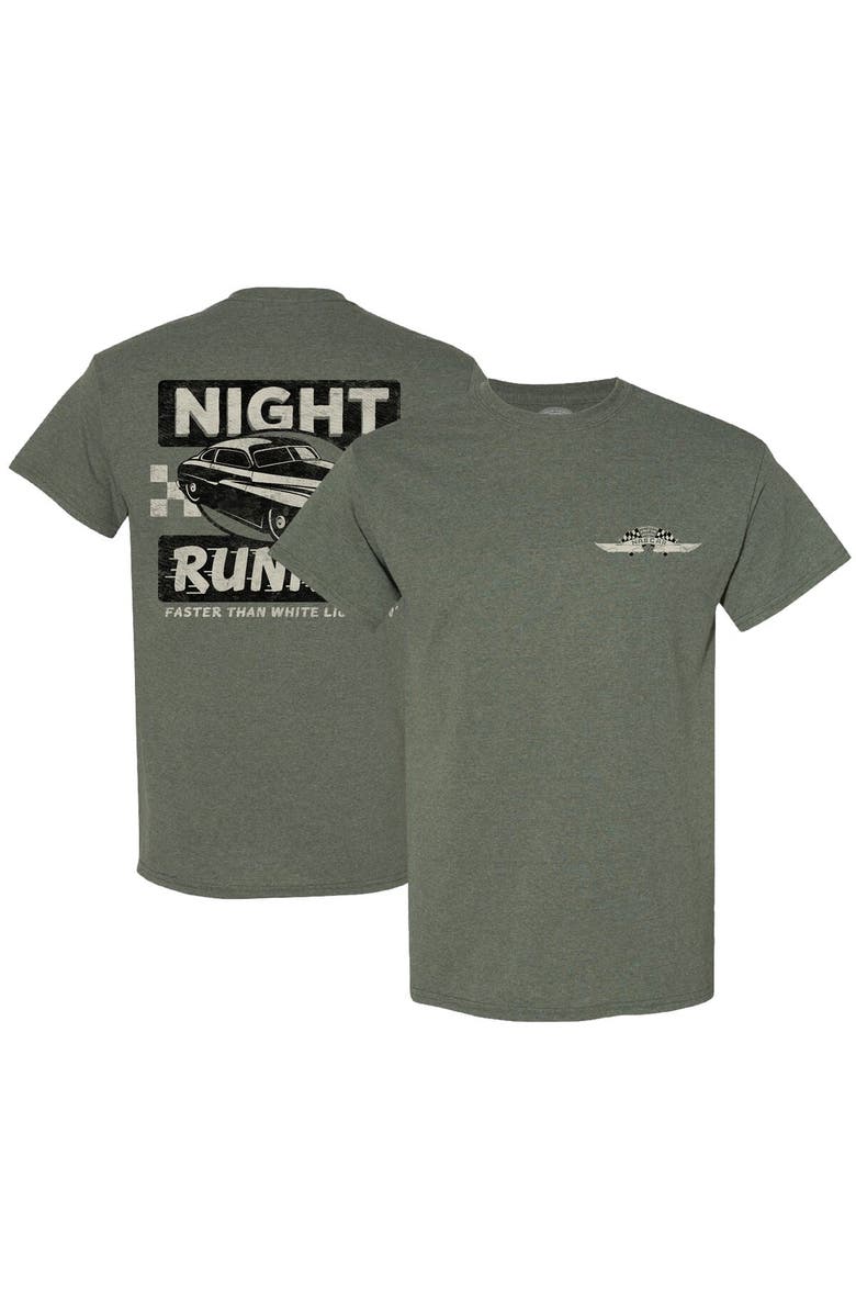 CHECKERED FLAG Men's Checkered Flag Sports Heather Green NASCAR Night Runnin' T-Shirt, Main, color,