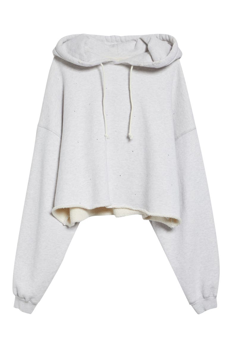 Star Oversize Crop Hoodie, Alternate, color, VINTAGE GRAY MELANGE