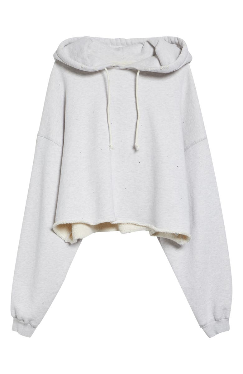 Golden Goose Star Oversize Crop Hoodie, Alternate, color, Vintage Gray Melange