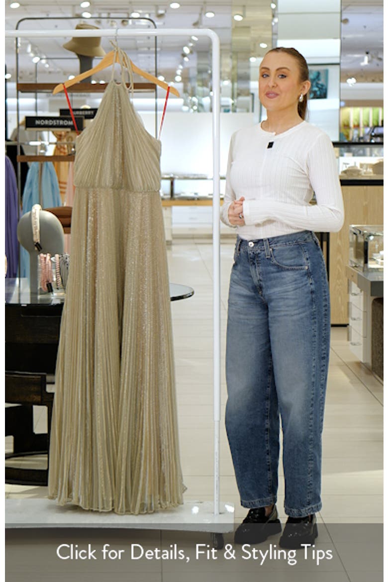 HALSTON Marisol Metallic Gown (Women) | Nordstrom