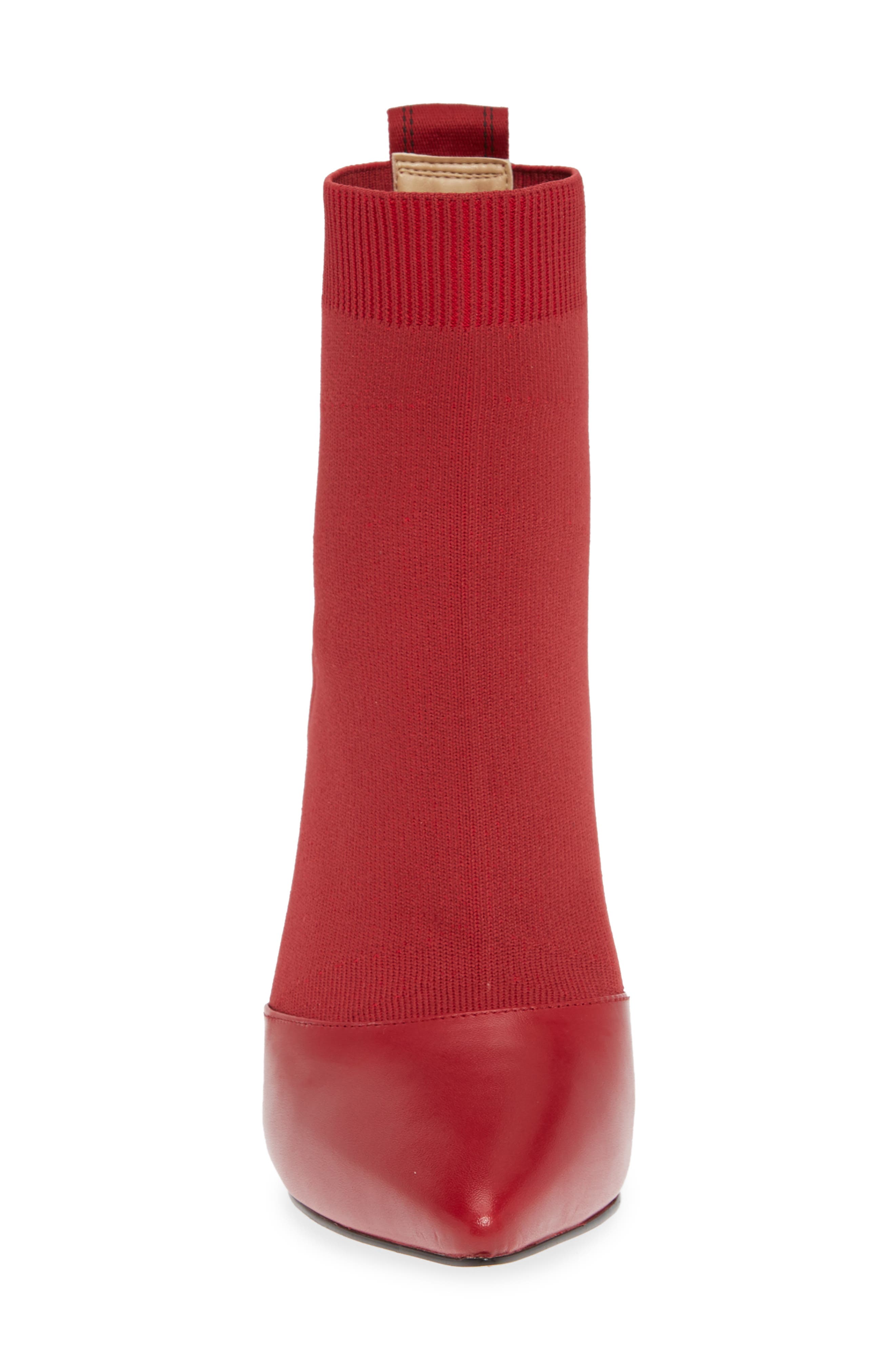 Vicky Bootie, Alternate, color, SCARLET FABRIC/ LEATHER