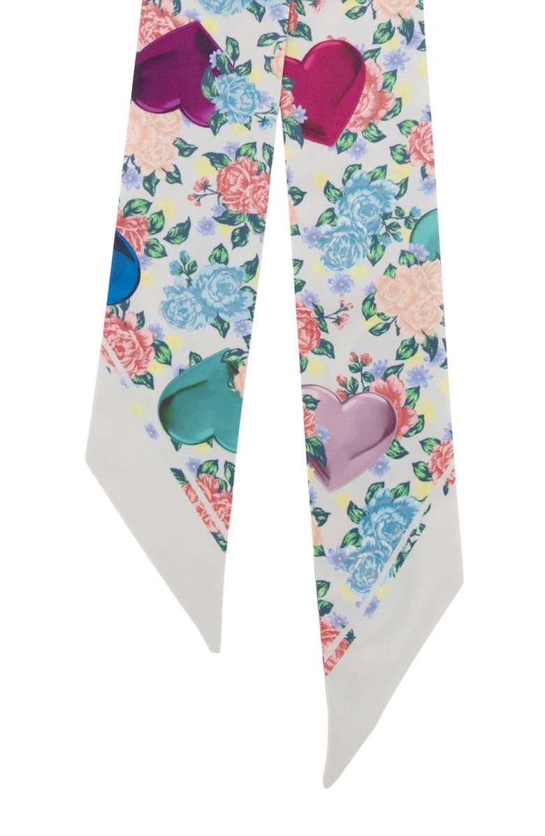 Kurt Geiger London Tapestry Print Bow Scrunchie, Alternate, color, Bone