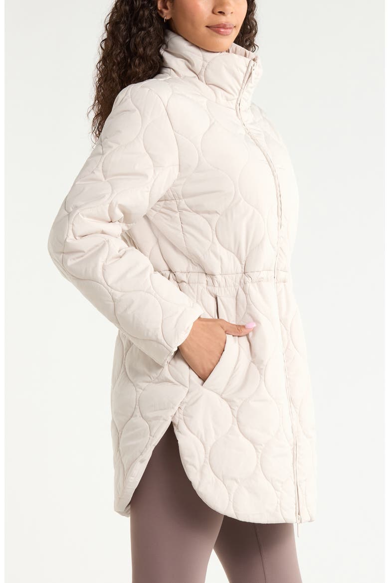 Skyline Longline Quilted Jacket, Alternate, color, GREY PEBBLE