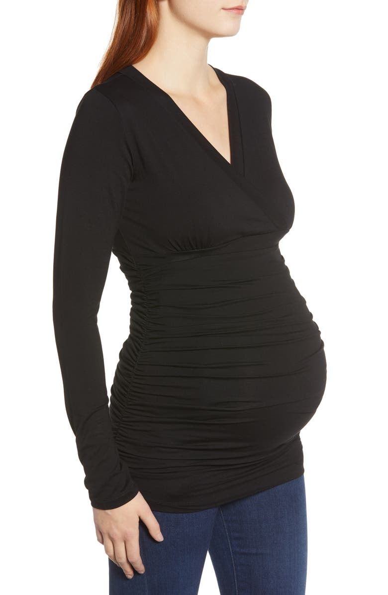 Isabella Oliver Poppy Ruched Surplice Maternity Top, Alternate, color,