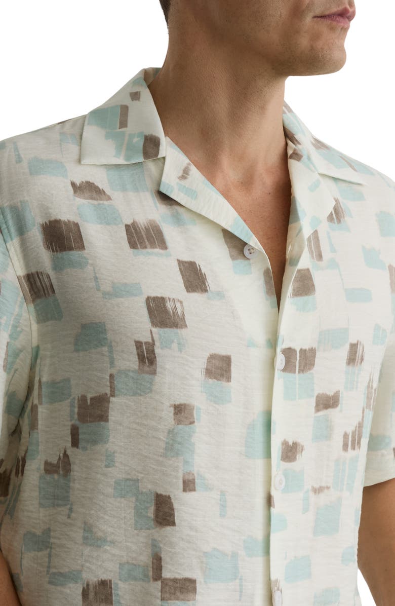 Reiss Vespucci Linen Camp Shirt, Main, color, Off White