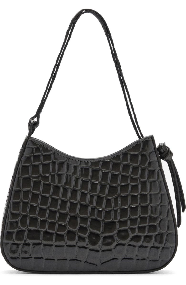 MANGO Croc Embossed Faux Leather Shoulder Bag, Main, color,