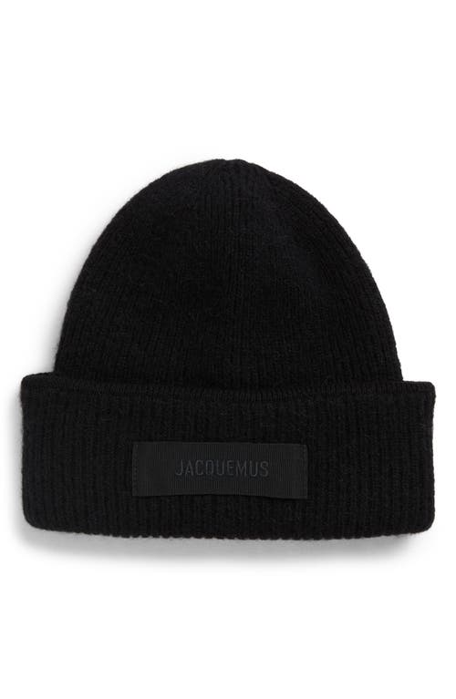 Jacquemus Le Bonnet Grosgrain Alpaca & Wool Blend Beanie In Black
