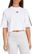 adidas 3-Stripes Cropped Cotton T-Shirt