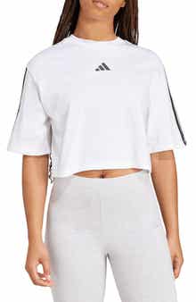 adidas 3-Stripes Cropped Cotton T-Shirt