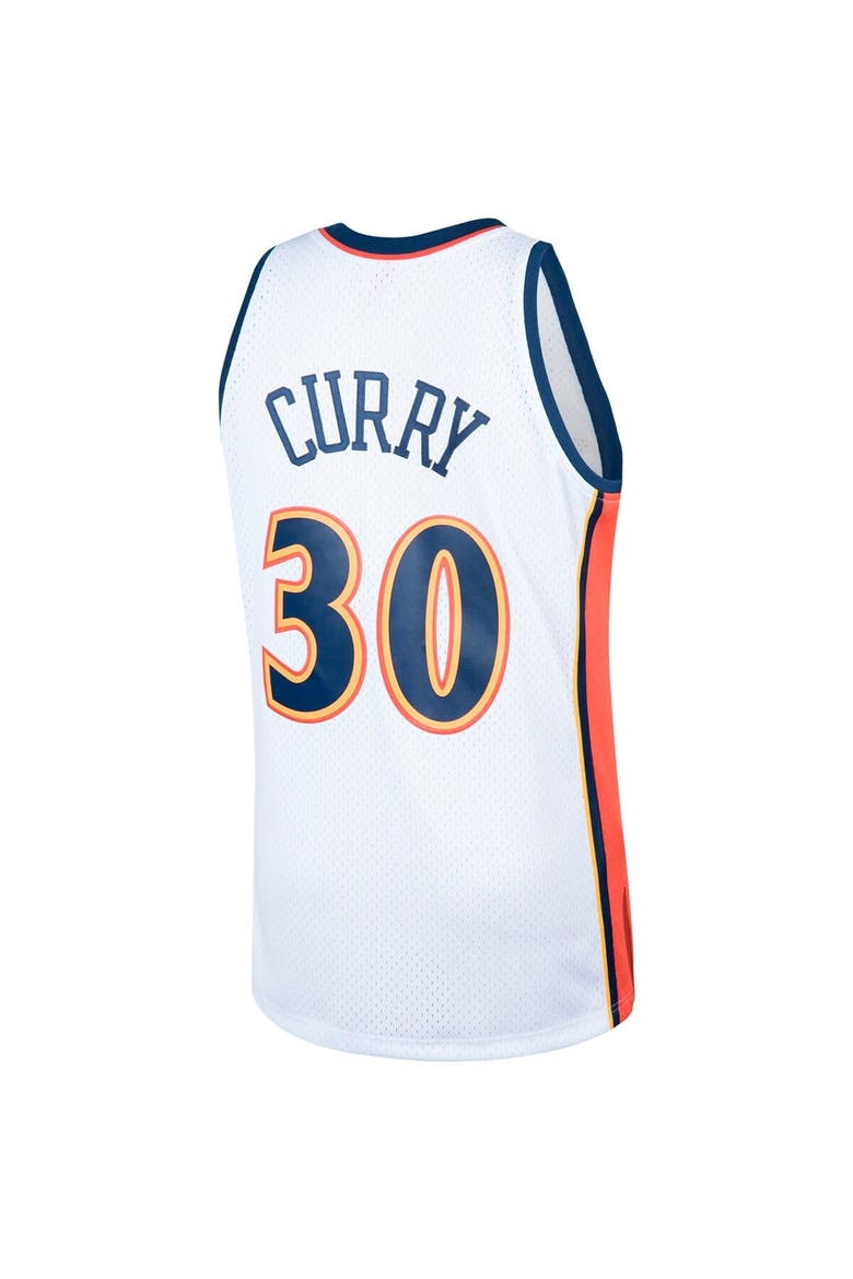 Men's Mitchell & Ness Stephen Curry White Golden State Warriors Hardwood Classics Swingman Jersey, Alternate, color, White