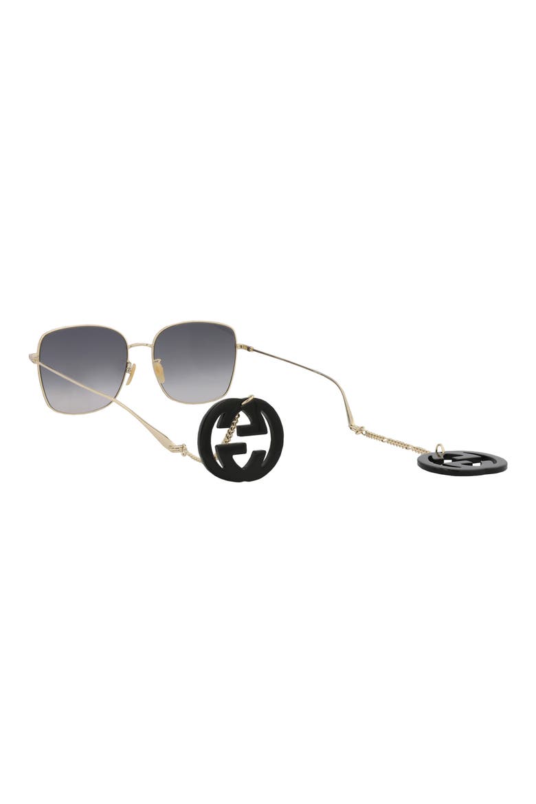 60mm Butterfly Sunglasses, Alternate, color, GOLD GOLD GREY