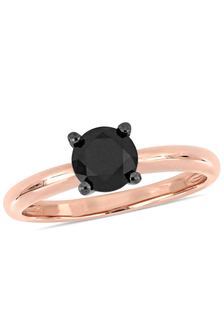 1 CTW Black Diamond Solitaire Ring 14k, Main, color, Diamond