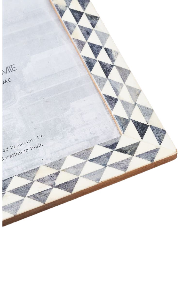 Varuna Gray and White Picture Frame - Handcrafted Bone, Alternate, color, White