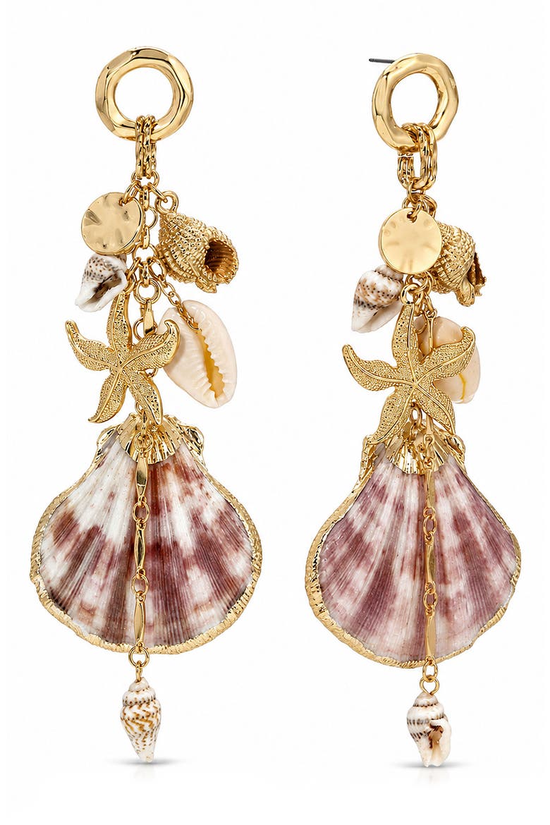Mermaid Tears Earrings, Main, color, GOLD