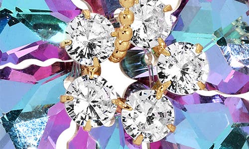 Eye Candy Los Angeles Jia Crystal Statement Drop Earrings In Gold