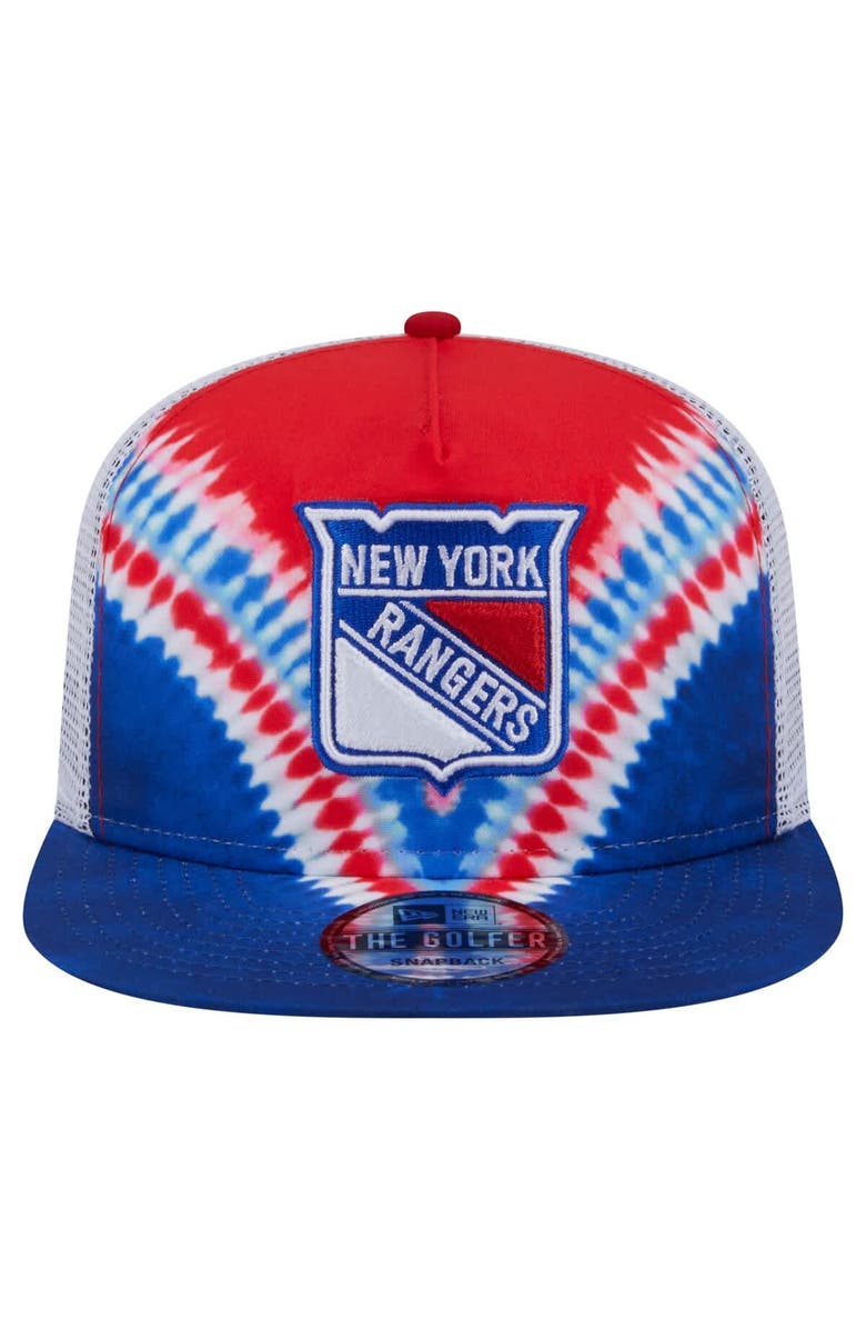 New Era Men's New Era Blue/Red New York Rangers Throwback V-Dye Adjustable Golfer Hat, Alternate, color, Blue