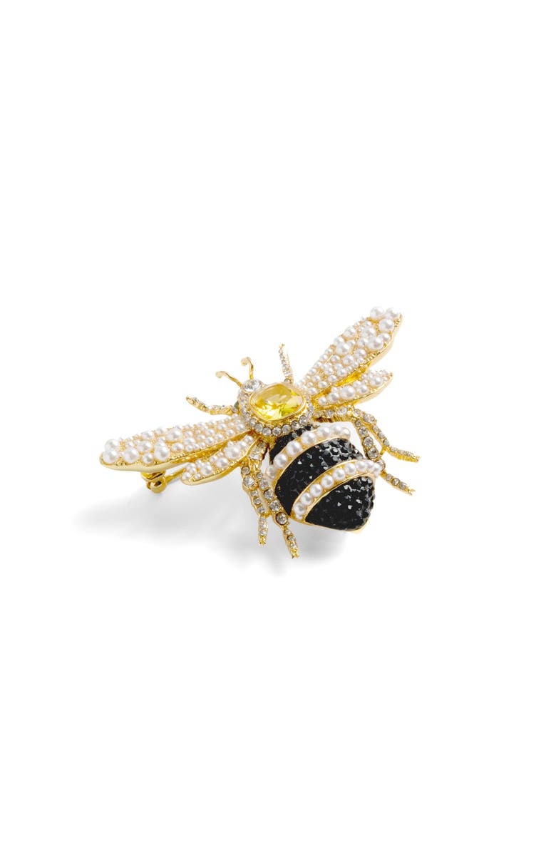 Bill Skinner Studio Bejewelled & Pearl Bee Brooch, Alternate, color, 