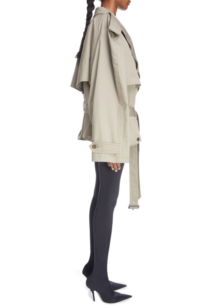 Balenciaga Oversize Crop Trench Coat, Alternate, color, 