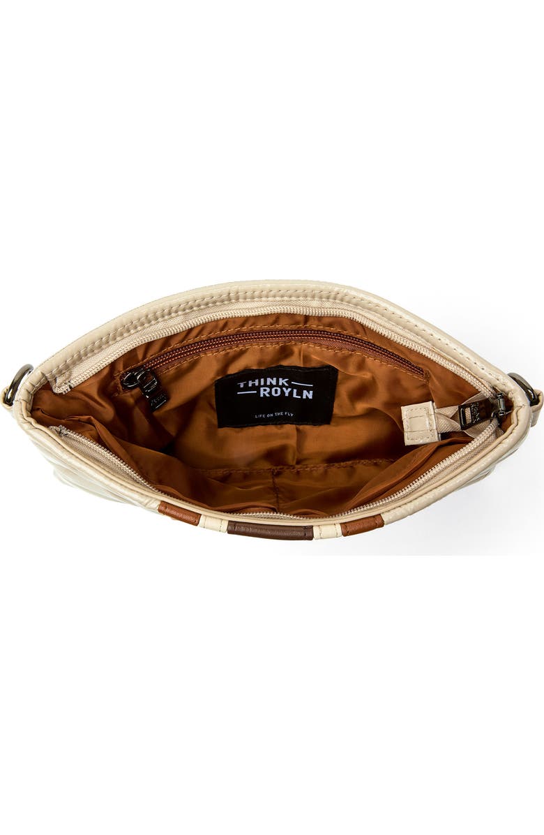 THINK ROYLN Almost Famous Quilted Shoulder Bag, Alternate, color, Blonde Patent And Colorblock