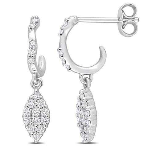 3/8 CTW Diamond Dangle Earrings 14k Gold