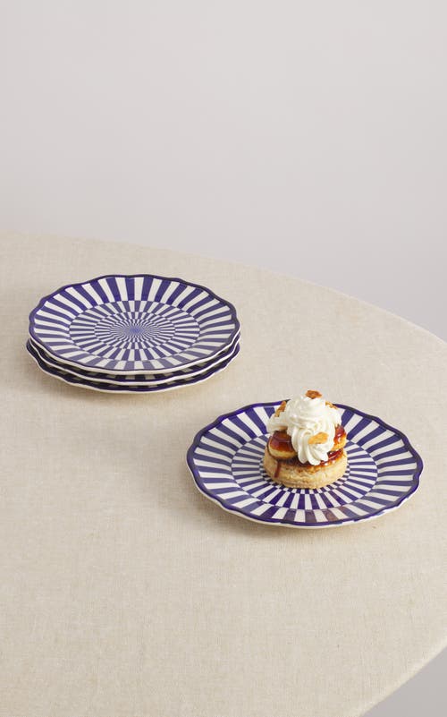 Maison Madison Home Riviera 10.5'' Dinner Plate Set Of 4 In Blue/geometric