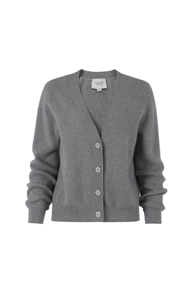 The Shirt by Rochelle Behrens The Cashmere V-Neck Sweater, Alternate, color, Heather Grey