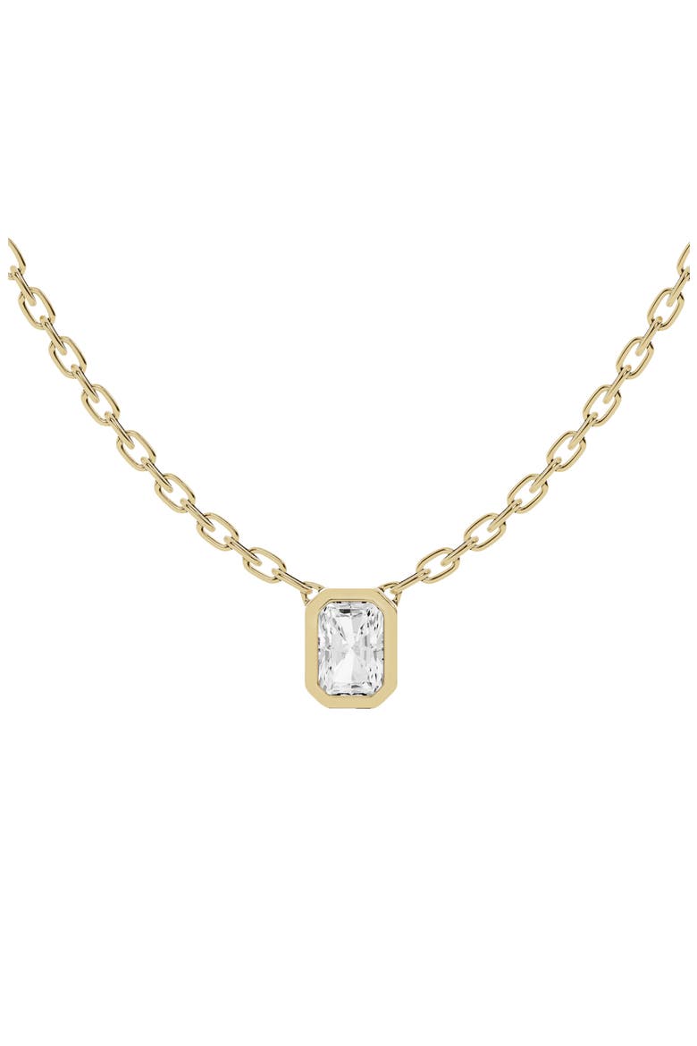 18K Gold Radiant Lab Created Diamond Pendant Necklace (Nordstrom Exclusive) video