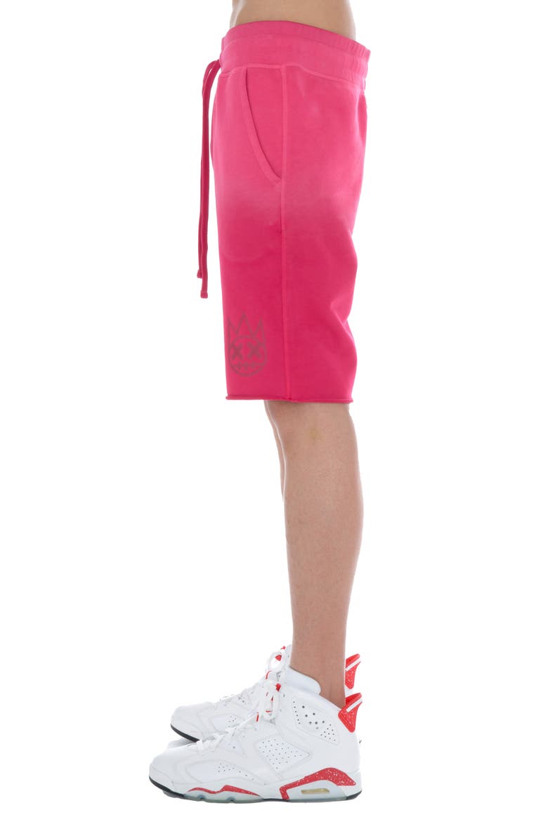 Cutoff Ombré Sweat Shorts, Alternate, color, VINTAGE RED