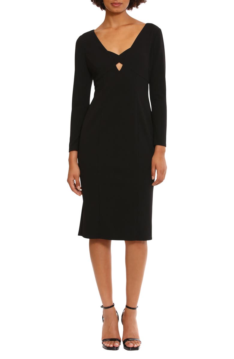 DONNA MORGAN FOR MAGGY Keyhole Long Sleeve Sheath Dress, Main, color, 