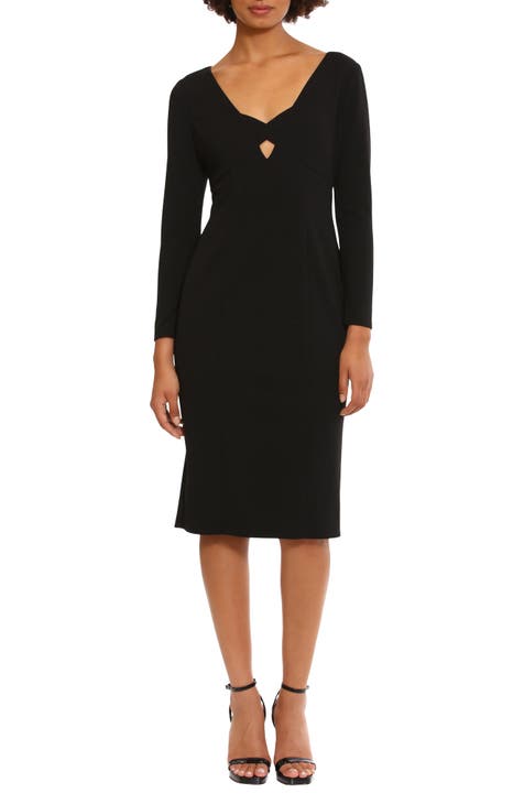 Keyhole Long Sleeve Sheath Dress