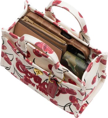 COACH コーチ Small Cargo Cherry Print Canvas Tote Bag 20 COACH® Outlet | Cargo Tote Bag 20 With Cherry Print