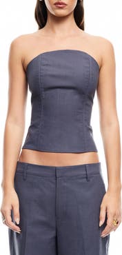 LIONESS Untamed Strapless Cotton Top