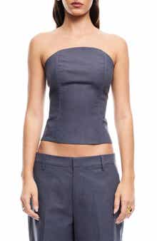 LIONESS Untamed Strapless Cotton Top