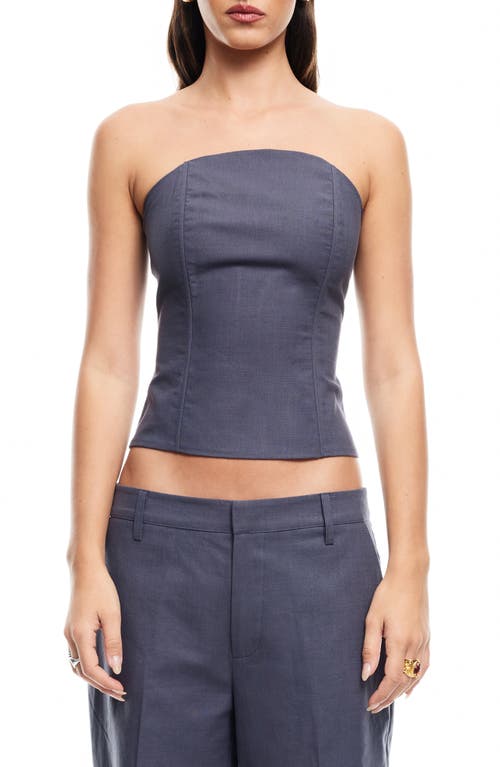 Lioness Untamed Strapless Cotton Top In Gray