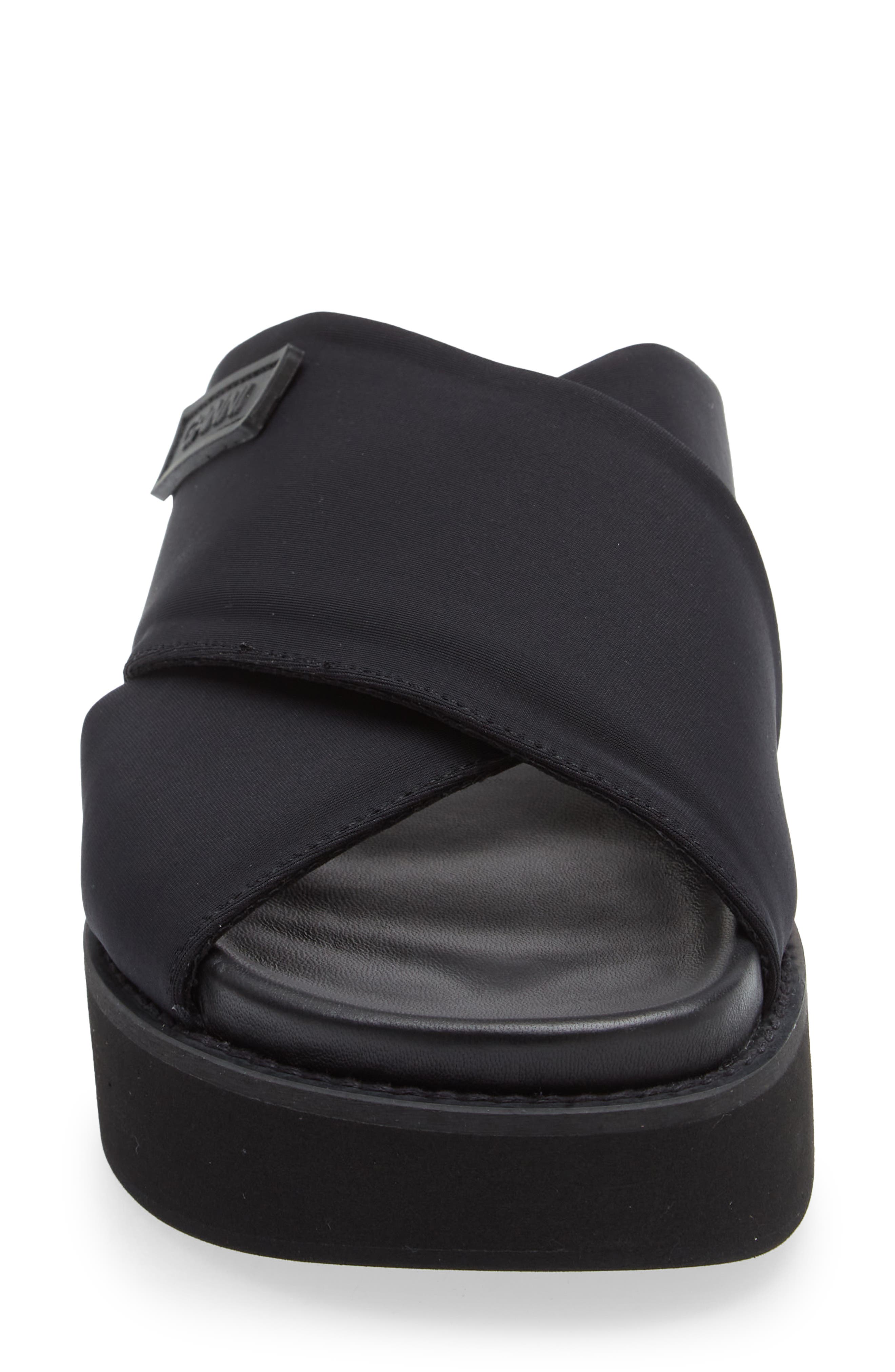 Ganni Crisscross Slide Sandal, Alternate, color, 