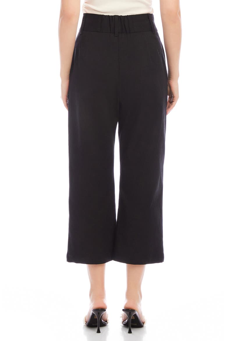 Sadie High Waist Wide Leg Crop Pants, Alternate, color, BLACK