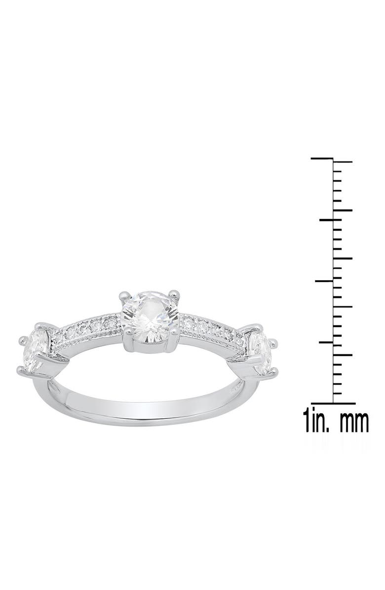 HMY JEWELRY Simulated Diamond Heart Pavé Ring, Alternate, color, Silver