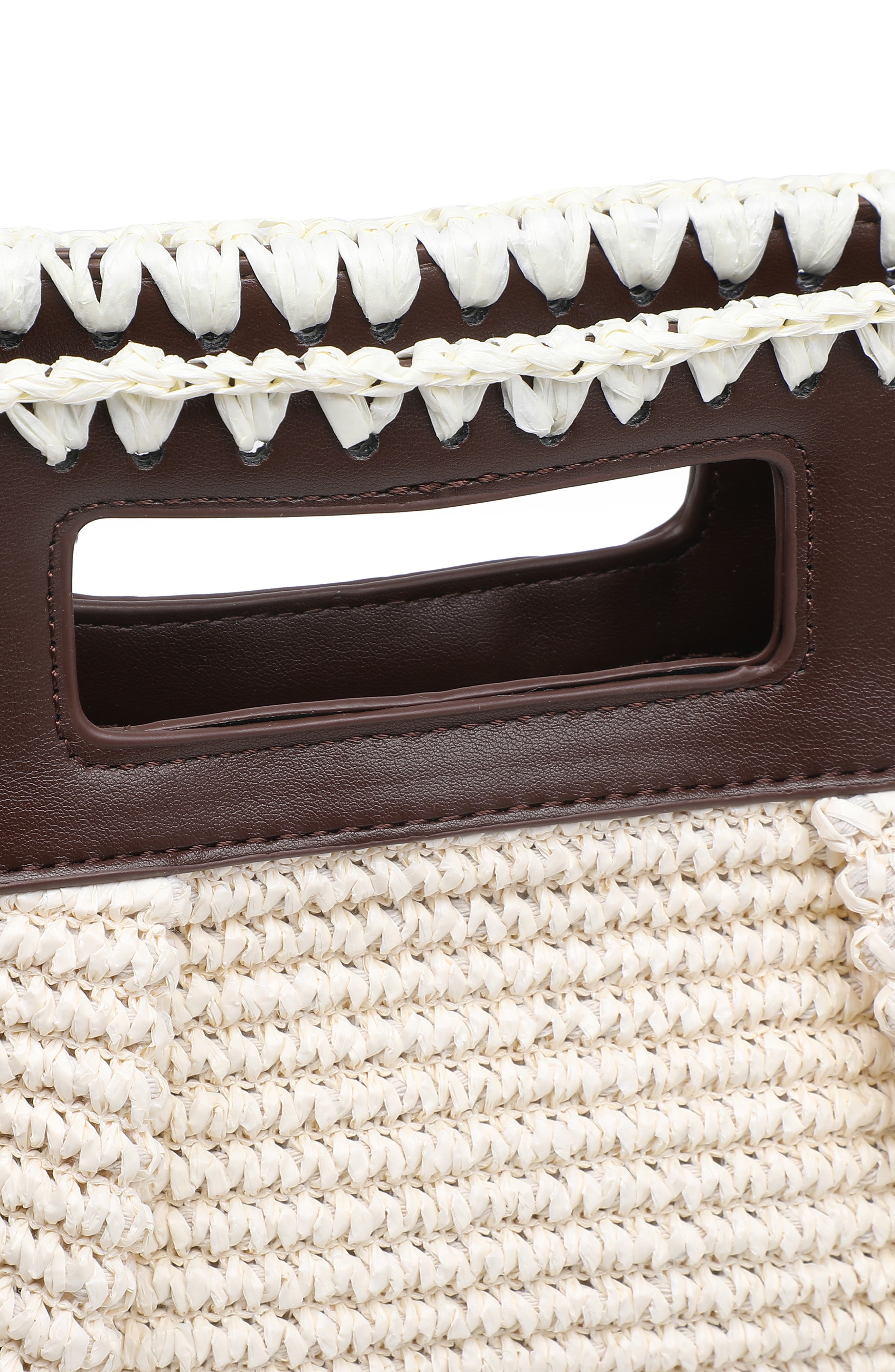 MODA LUXE Straw Crossbody Clutch, Alternate, color, Ivory Coffee