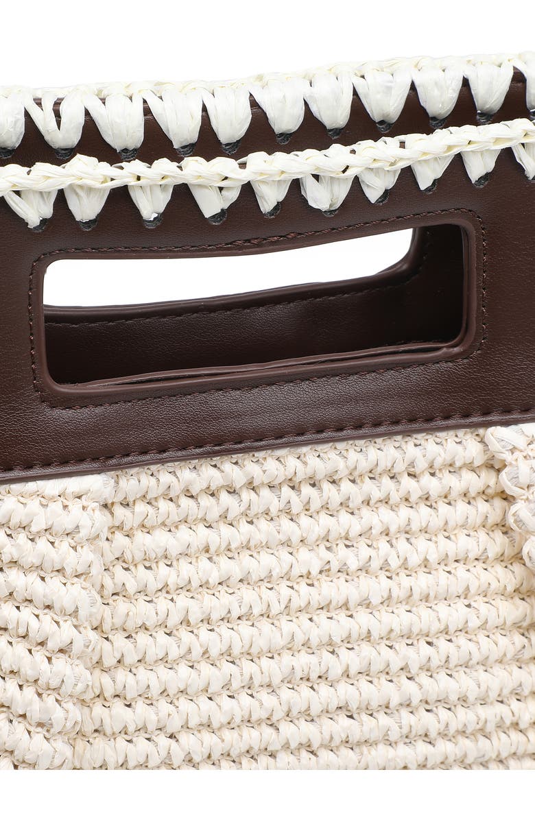 MODA LUXE Straw Crossbody Clutch, Alternate, color, Ivory Coffee