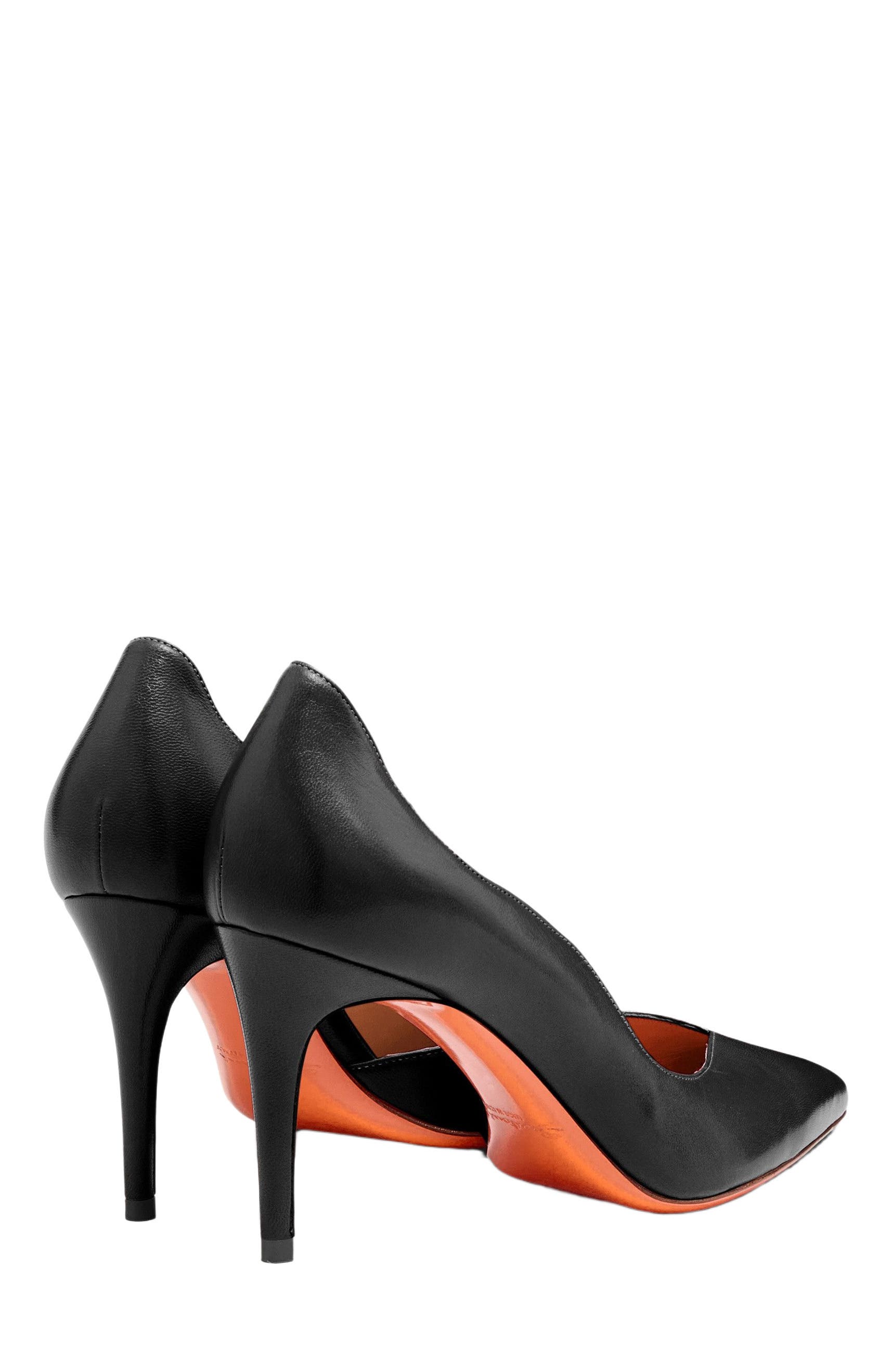 Santoni Women's  leather high-heel pump, Alternate, color, Black
