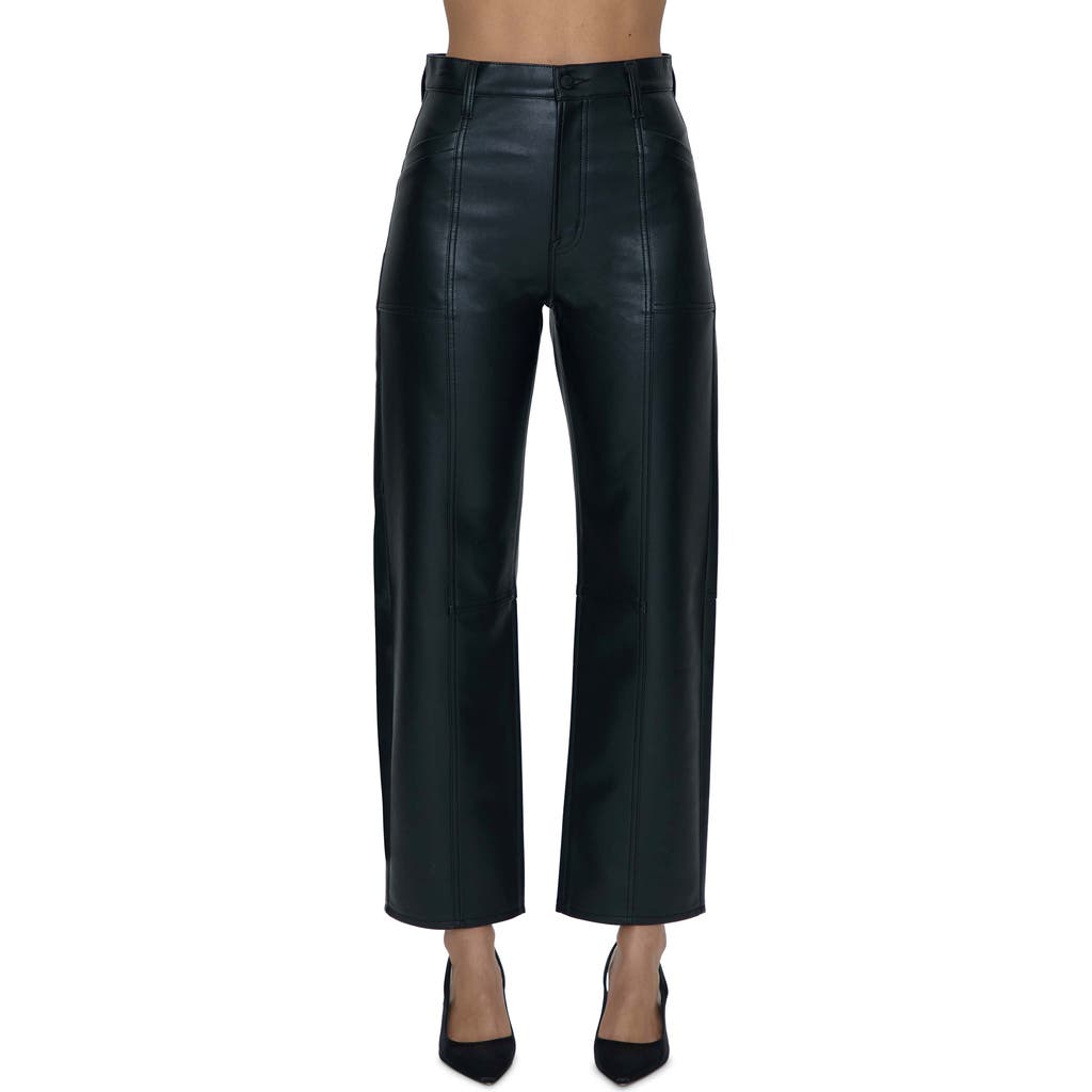 Pistola Taylor Barrel Leg Faux Leather Pants in Slate Black