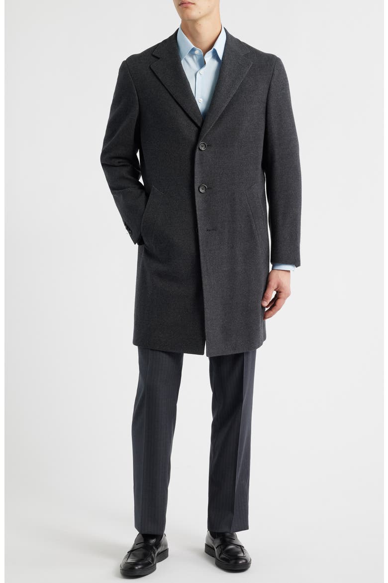 Kei Trim Fit Wool Coat, Alternate, color, CHARCOAL