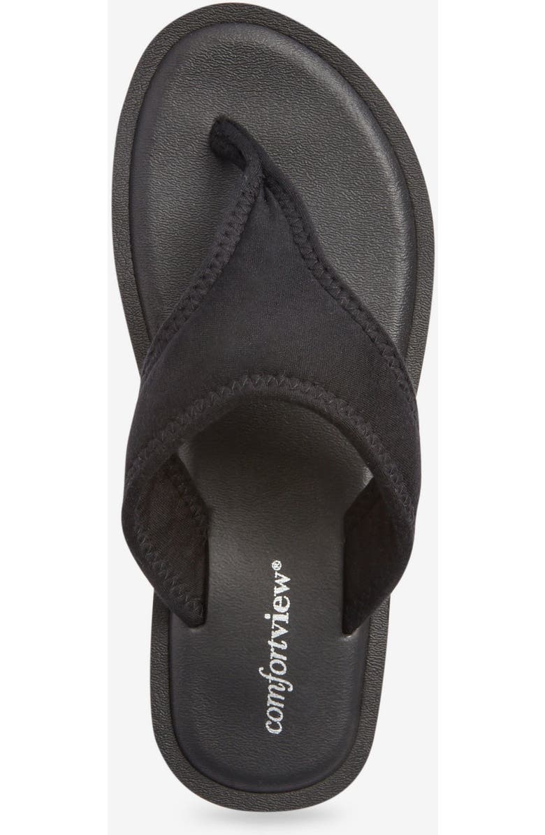 Comfortview The Sylvia Soft Footbed Thong Slip On Sandal, Alternate, color, Black