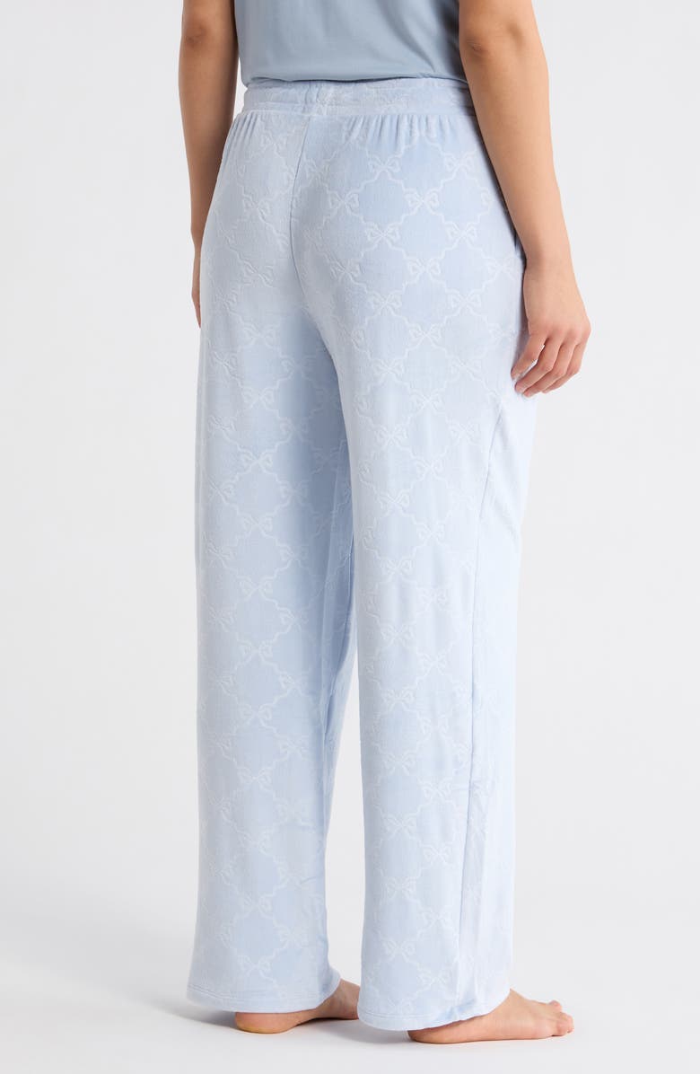 JACLYN Embossed Bow Velour Pants, Alternate, color, Pretty Bow Trel