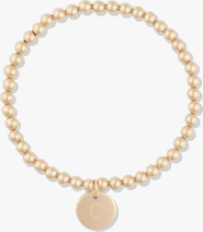 CUFFED BY NANO Classic Initial Coin 14k Gold Filled Bead Bracelet