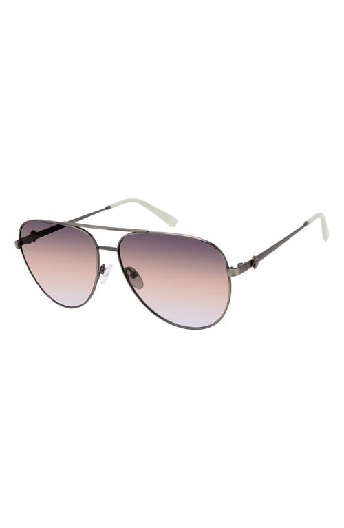 Kurt Geiger London 65mm Oversize Pilot Sunglasses In Silver/pink Gradient