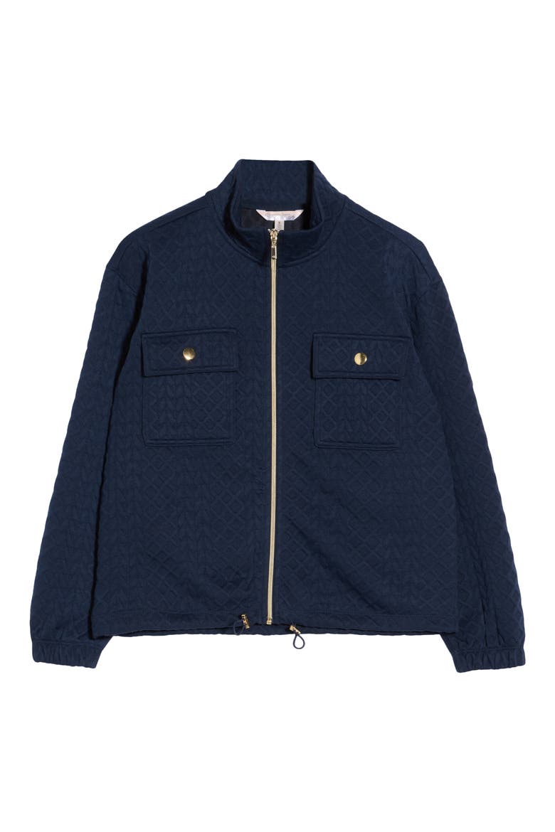 Quilted Knit Jacket, Alternate, color, DARK SAPPHIRE